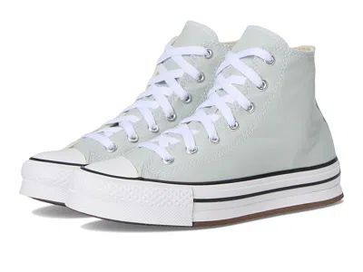 Converse Chuck Taylor All Star Eva Lift Platform (big Kid) Kid's Shoes Rainwashed Grey/white : 6 Big Kid M, C In Green