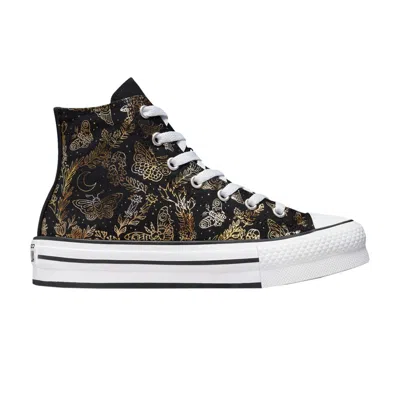 Pre-owned Converse Chuck Taylor All Star Eva Lift Platform High Gs 'butterfly Shine' | Black | Kid's Size 7