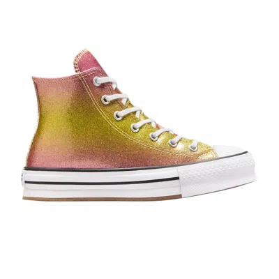 Pre-owned Converse Chuck Taylor All Star Eva Lift Platform High Gs 'citrus Glitz' | Pink | Kid's Size 7