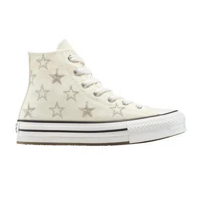 Pre-owned Converse Chuck Taylor All Star Eva Lift Platform High Gs 'starry' | Cream | Kid's Size 6.5 In White