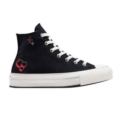 Pre-owned Converse Chuck Taylor All Star Eva Lift Platform High Gs 'y2k Heart' | Black | Kid's Size 5