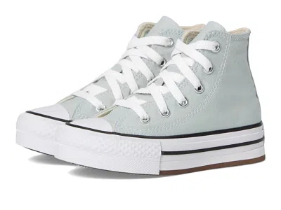 Converse Chuck Taylor All Star Eva Lift Platform (little Kid) Kid's Shoes Rainwashed Grey/white : 12 Little K