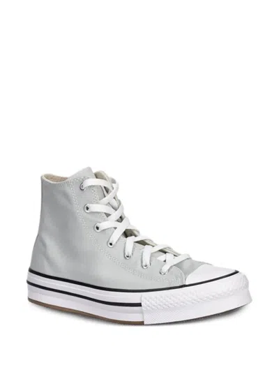 Converse Chuck Taylor All Star Eva Lift Platform (big Kid) Kid's Shoes Rainwashed Grey/white : 6 Big Kid M, C In Green