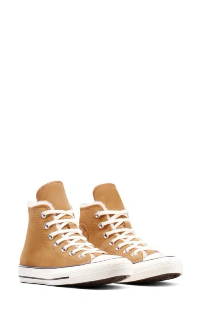 Converse Chuck Taylor® All Star® Faux Fur Lined High Top Sneaker In Brown