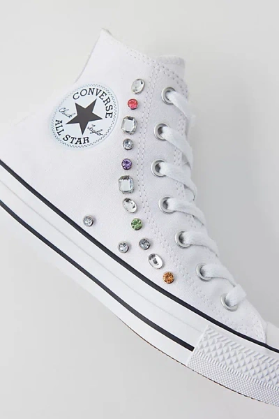 Converse Chuck Taylor All Star Festival Rhinestone High Top Sneaker In White, Women's At Urban Outfitters