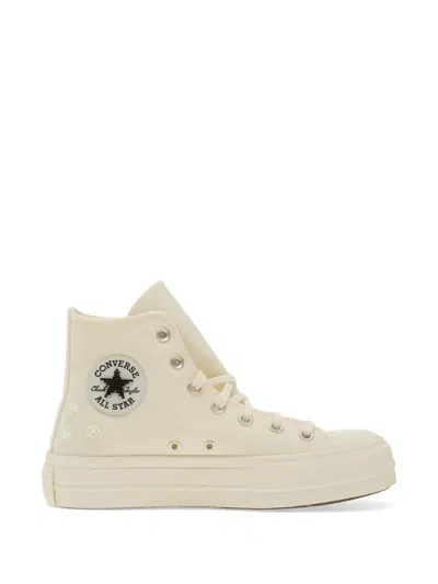 Converse Chuck Taylor All Star Flower Embellished Sneakers In White
