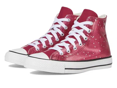 Converse Chuck Taylor All Star Glitter (big Kid) Kid's Shoes Sporty Berry/white/egret : 6.5 Big Kid M, Canvas In Pink