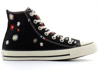 Pre-owned Converse Chuck Taylor All Star Hi Daisy Embroidery (women's) Sneakers In Black/natural Ivory