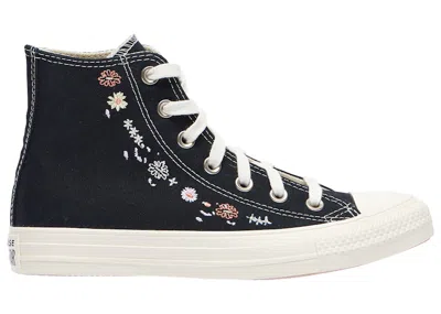 Pre-owned Converse Chuck Taylor All Star Hi Embroidered Floral (women's) Sneakers In Black/egret