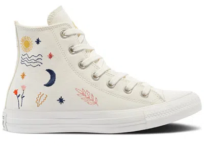 Pre-owned Converse Chuck Taylor All Star Hi It's Okay To Wander (women's) Sneakers In Egret/vintage White/black