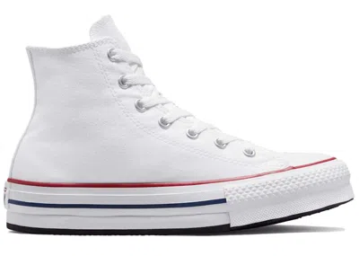 Pre-owned Converse Chuck Taylor All Star Hi Lift Platform Sneakers In White/garnet/navy Blue