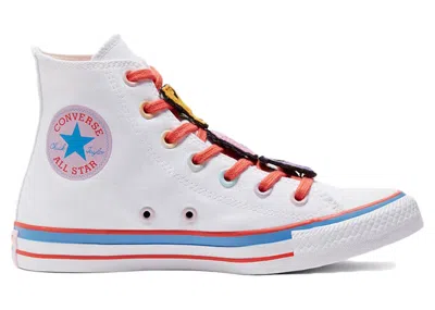 Pre-owned Converse Chuck Taylor All Star Hi Millie Bobby Brown (women's) Sneakers In White/mandarin Red/marina
