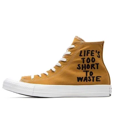 Converse Chuck Taylor All Star Hi Renew 'life's Too Short To Waste' In Yellow