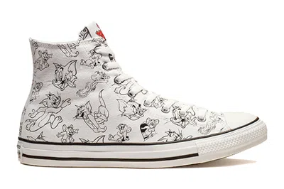 Pre-owned Converse Chuck Taylor All Star Hi Tom And Jerry White In White/multi-red