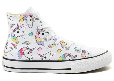 Pre-owned Converse Chuck Taylor All Star Hi Unicorn Sneakers In White/black/strawberry Jam