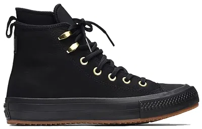 Pre-owned Converse Chuck Taylor All Star Hi Waterproof Boot (women's) Sneakers In Black/brass