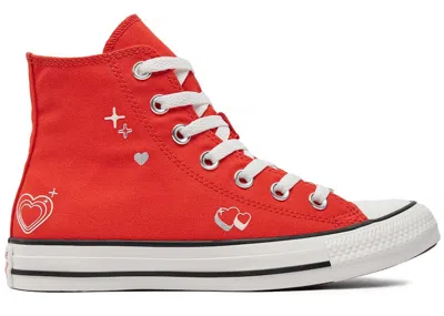 Pre-owned Converse Chuck Taylor All Star Hi Y2k Heart (women's) Sneakers In Fever Dream/vintage White/black