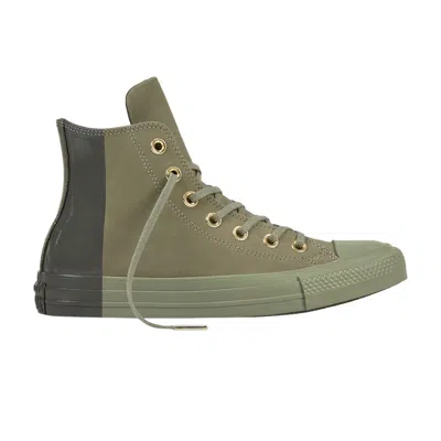 Pre-owned Converse Chuck Taylor All Star High 'blocked Nubuck - Dark Stucco River Rock' In Green