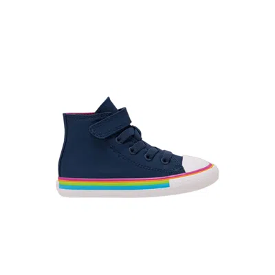Pre-owned Converse Chuck Taylor All Star High Easy-on Td 'colorful Mid Stripes' | Blue | Infant Size 8