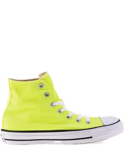 Converse Chuck Taylor All Star High "electric Yellow" Sneakers In Green