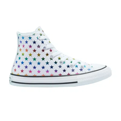 Pre-owned Converse Chuck Taylor All Star High Gs 'allover Metallic Stars - White' | Kid's Size 11