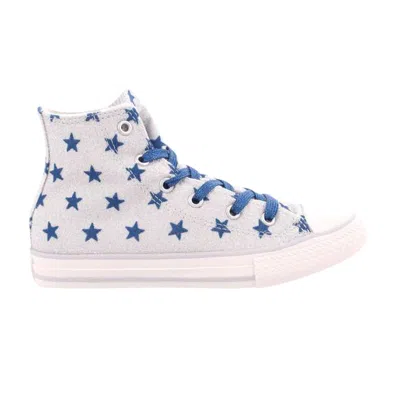 Pre-owned Converse Chuck Taylor All Star High Gs 'glitter Blue Stars' | Silver | Kid's Size 3