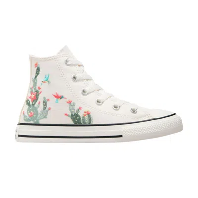 Pre-owned Converse Chuck Taylor All Star High Ps 'succulent Embroidery' | Cream | Kid's Size 12