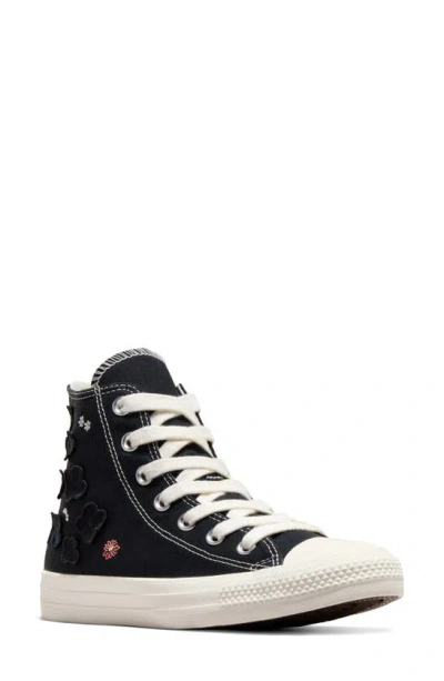 Converse Chuck Taylor® All Star® High Top Sneaker In Black/ Egret/ Purple
