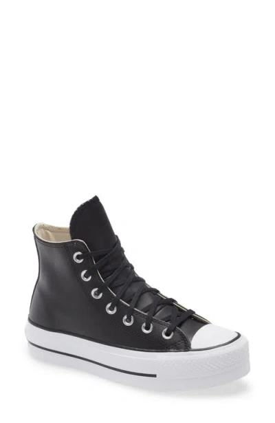 Converse Chuck Taylor® All Star® Leather High Top Platform Sneaker In Black