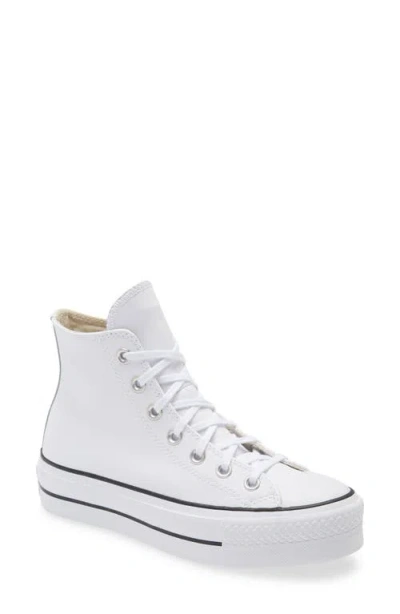 Converse Chuck Taylor® All Star® Leather High Top Platform Sneaker In White