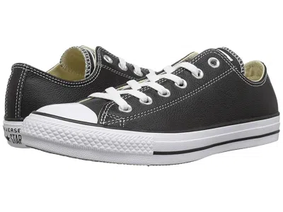 Converse Chuck Taylor All Star Leather Low Top Sneaker Shoes Black :