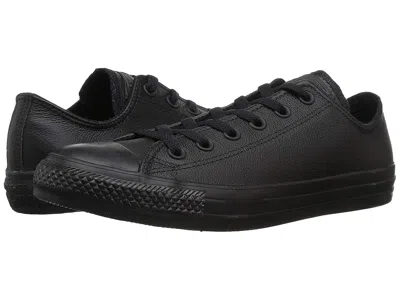 Converse Chuck Taylor All Star Leather Low Top Sneaker Shoes Black Mono :