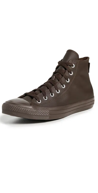 Converse Chuck Taylor All Star Leather Sneakers Fresh Brew/black In Brown