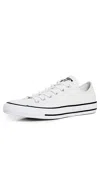 Converse Chuck Taylor All Star Leather Unisex Sneakers Vintage White/white/black In Vintage White/white/black