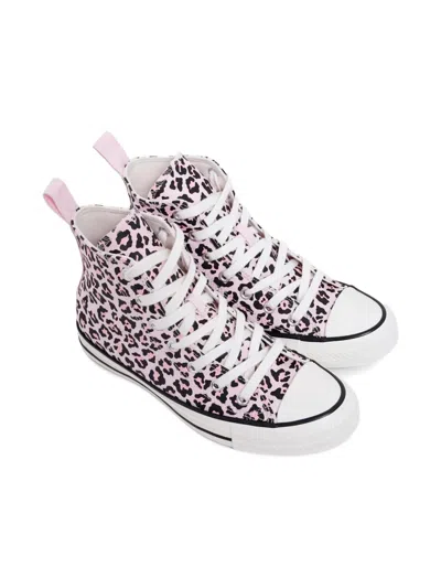 Converse Kids' Chuck Taylor All Star Leopard-print High-top Sneakers In Pink