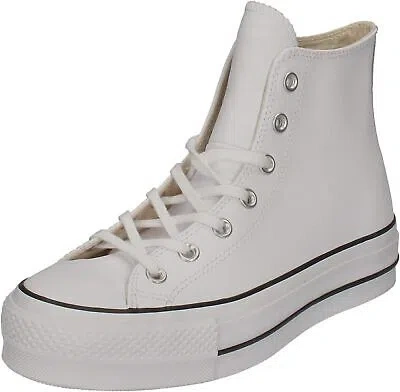 Pre-owned Converse Chuck Taylor All Star Lift Clean High Top Sneaker - White Black, Women' In White/black/white