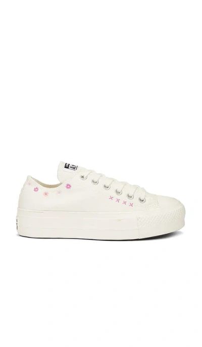 Converse Chuck Taylor All Star Lift Floral Embroidery Low Top Sneaker In Egret  Sugar Berry & Cactus Bud