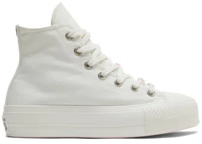 Pre-owned Converse Chuck Taylor All Star Lift Hi Diy Beads (women's) Sneakers In Egret/black