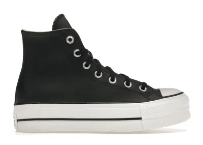 Pre-owned Converse Chuck Taylor All Star Lift Hi Leather (women's) Sneakers In Black/white