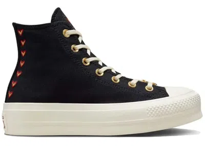Pre-owned Converse Chuck Taylor All Star Lift Hi Valentine's Day (2023) (women's) Sneakers In Black/egret/back Ally Bri