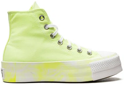 Pre-owned Converse Chuck Taylor All Star Lift Hi (women's) Sneakers In Volt Glow/white In Multi
