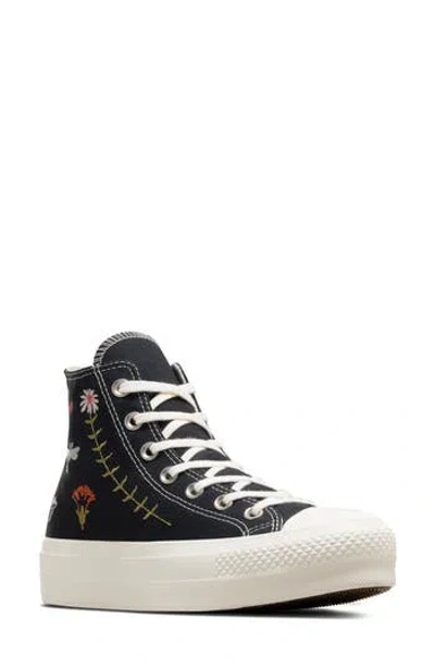 Converse Chuck Taylor® All Star® Lift High Top Platform Sneaker In Black/black/egret