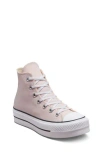 Converse Taupe Chuck Taylor All Star Lift Platform High Top Sneakers In Decade Pink/white/black