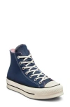 Converse Chuck Taylor® All Star® Lift High Top Platform Sneaker In Navy/egret/sunrise Pink