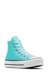 Converse Chuck Taylor® All Star® Lift High Top Sneaker In Triple Cyan/ White/ Black