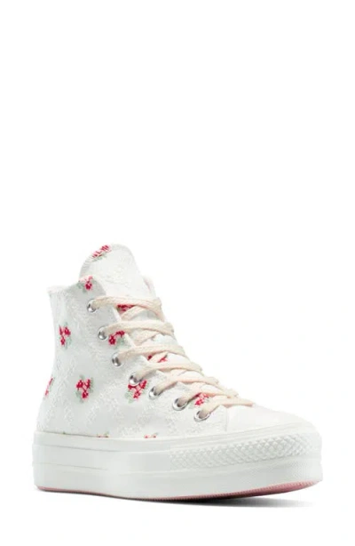 Converse Chuck Taylor® All Star® Lift High Top Sneaker In White/horizon Pink/egret