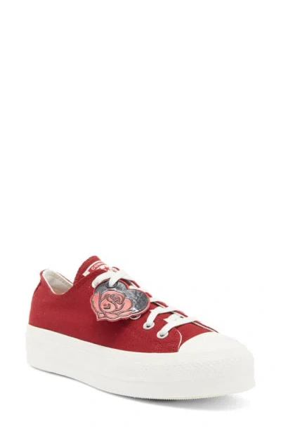 Converse Chuck Taylor® All Star® Lift Low Top Sneaker In Park Red/vintage White/egret