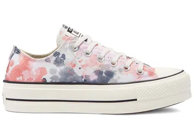 Pre-owned Converse Chuck Taylor All Star Lift Ox Summer Fest Watercolor (women's) Sneakers In Egret/terracotta Pink/bla