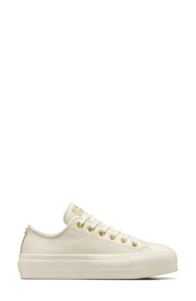 Converse Chuck Taylor® All Star® Lift Oxford Sneaker In Egret/egret/gold