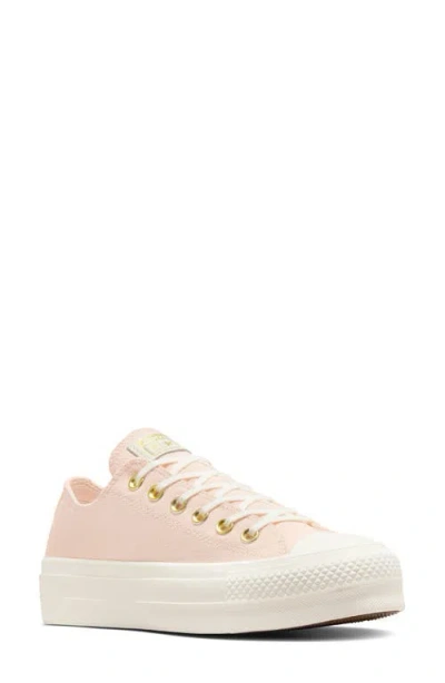 Converse Chuck Taylor® All Star® Lift Oxford Sneaker In Pale Petal/egret/gold